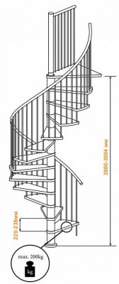 Винтовая лестница Spiral Color 160